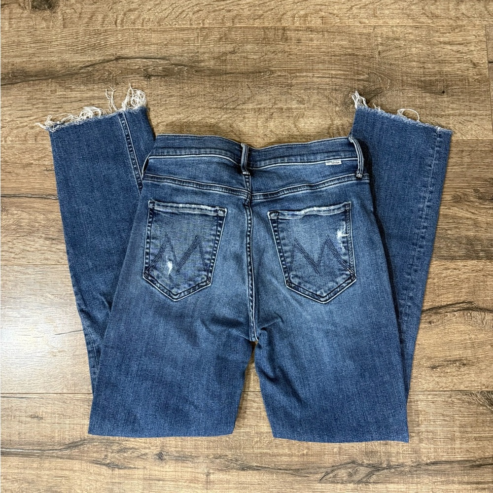 Blue Mid Rise Dazzler Ankle Fray Jeans - Picture 3 of 5